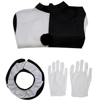 Moalioi Art The Clown Costume Cosplay Halloween Bodysuit The Killer Clown Cosplay Costume Mask Full Set (Jumpsuit, Small)