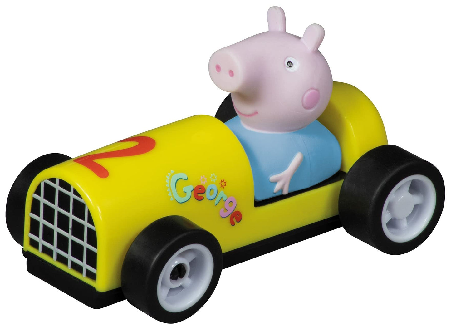 Carrera First Peppa Pig - Kids Granprix Slot Car Race Track With Spinners - Includes Peppa Pig And George Cars - Battery-Powered Beginner Racing Set For Kids Ages 3 Years And Up