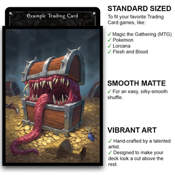 Fantasy North - Treasure Chest Mimic - 100 Smooth Matte Tcg Trading Card Sleeves - Fits Magic Mtg Commander Pokemon And Other Card Games - Playing Card Sleeves