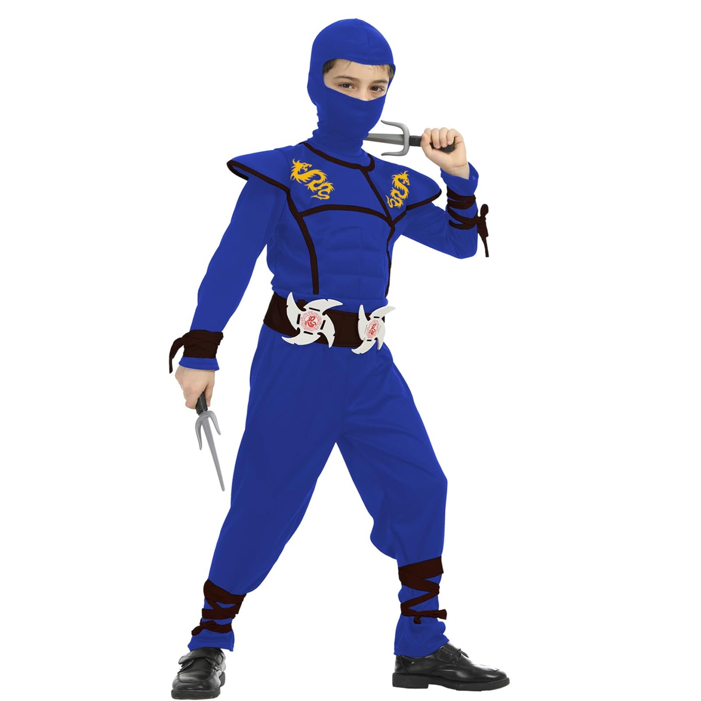 Satkull Ninja Costumes Halloween Ninja Costume For Kids Dragon Ninja Costumes Set Halloween Role Play Costume For Boys (Kids-S-4