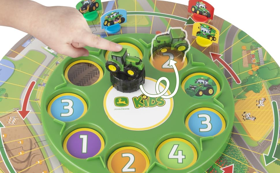 John Deere Go Johnny Go Board Game - Cooperative Farming Games For Game Night - John Deere Toys And Board Games - Farm Toy Games For Kids - Family Games Ages 5 Years And Up
