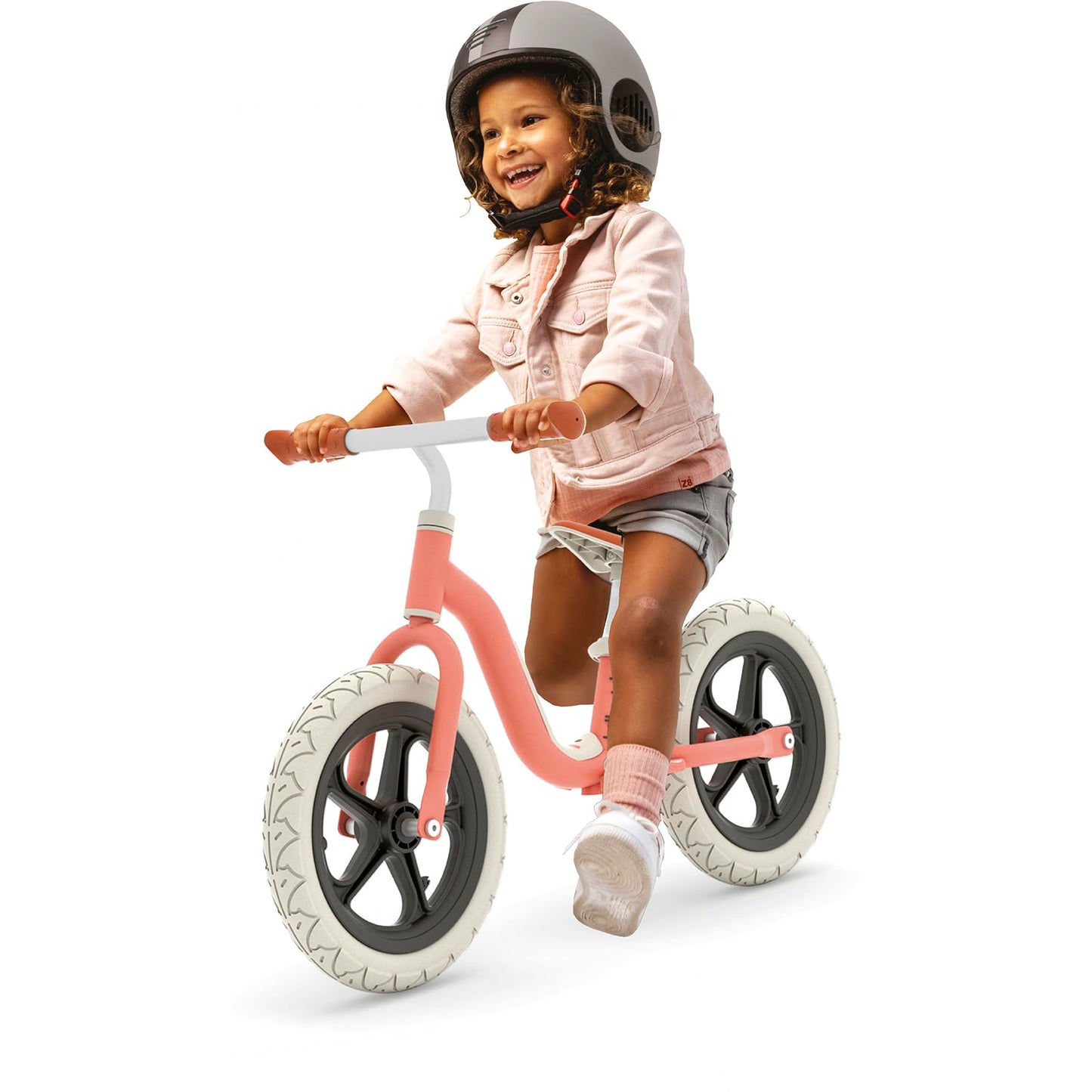 Chillafish Charlie Lux Lightweight Balance Bike Trainer For Children 2 To 5-Years, With Carry Handle, Integrated Footrest, Adjustable Seat, Handlebar, And No-Puncture 12-Inch Eva Tires, Salmon
