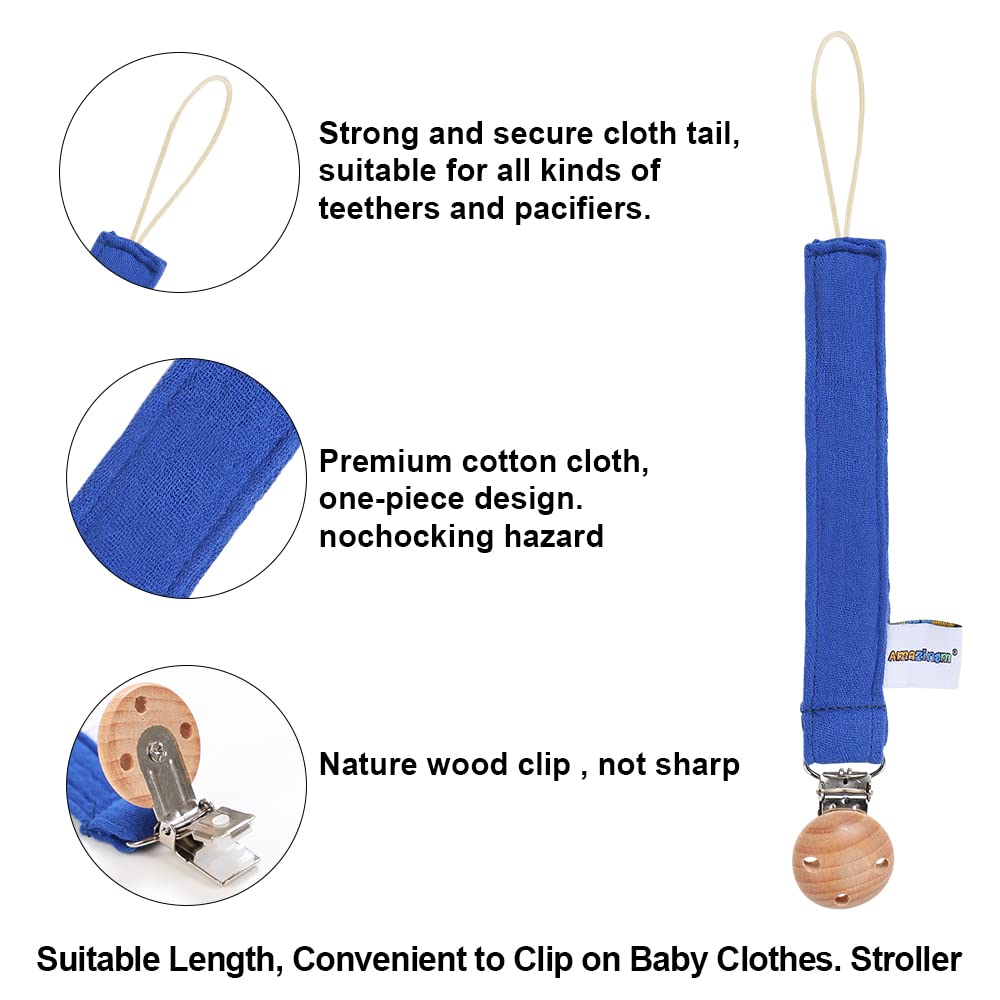 Amazingm Baby Food Grade Silicone Tractor Car Teether Toy With Pacifier Clip Holder,Teething Pain Relief Toys Gift Set For 3 Months+ Boys And Girls,Freezer Safe,Bpa Free (Blue)
