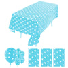 Zjdhpty 3Pack Tablecloths For Rectangle Tables, Light Blue Polka Dot Plastic Disposable Table Cloths For Parties, Easy To Clean,