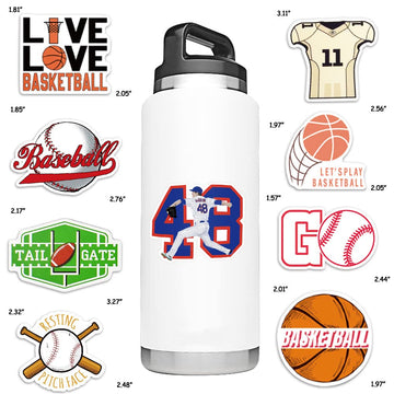 Basketball And Football Stickers For Laptop Sports Stickers For Water Bottles Waterproof Sports Stickers Pack (155 Pcs)