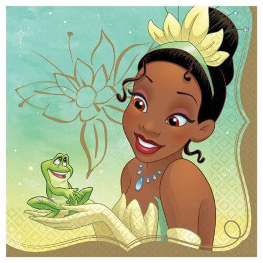 Disney Princess Luncheon Napkins, 6.5' (16-Pack) - Deluxe Party Napkins, Perfect For Themed Parties And Celebrations, Tiana