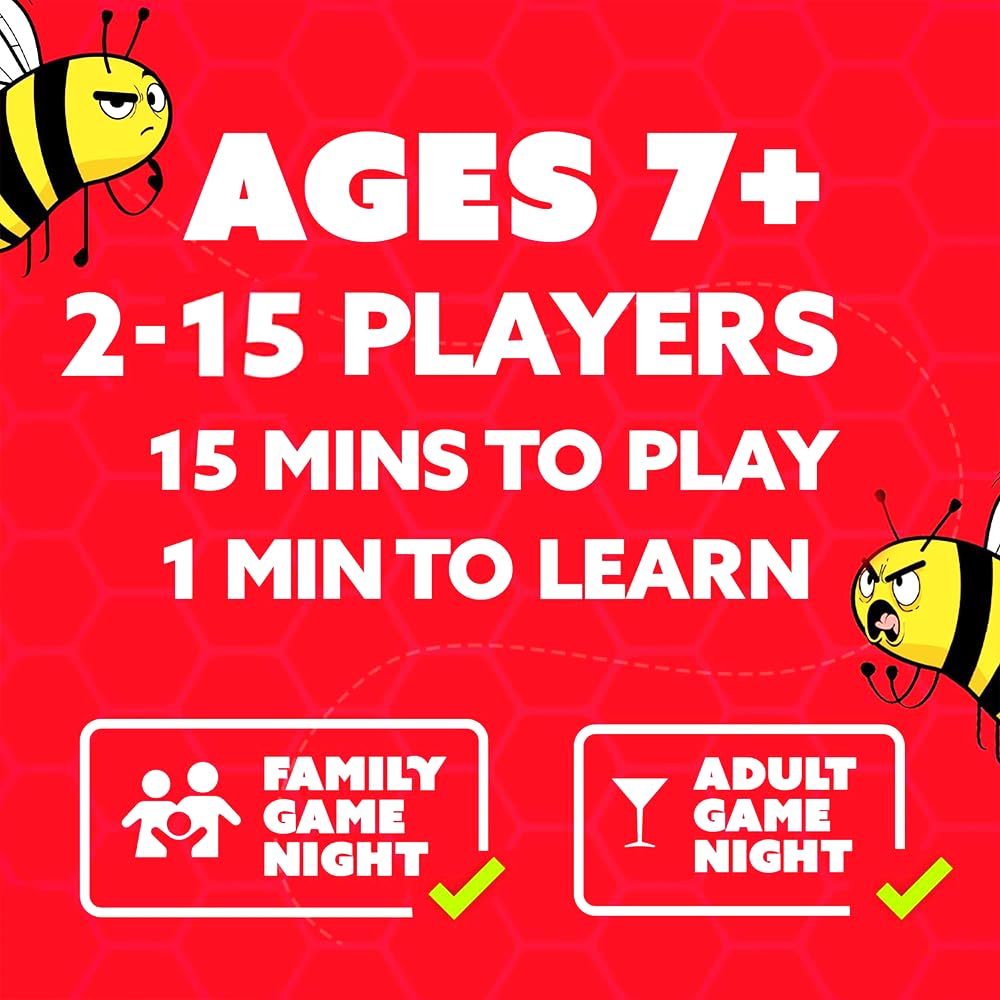 QUOKKA Don't Bee Last Family Board Game - Party Pack Edition - Fast Paced Card Game for Kids & Adults - Multi Color - 2-6 Players