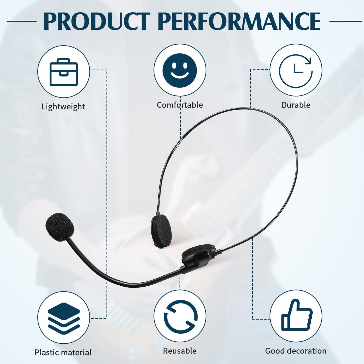 Zhanmai 4 Pcs Black Microphone Headset Toy Headpiece Costume Prop Headset Hippie Costume Accessories Halloween Makeup Props For Party Supplies