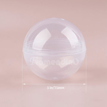 Framendino, 20 Pack 3 Inch Empty Plastic Capsules Translucent Round
