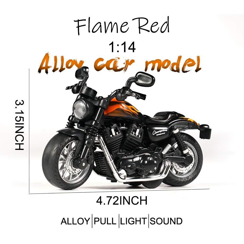 Gilumza Pull Back Motorcycle Toys, Tiny Gift With Music Lighting, Retro Motorcycles Toy For Boys Kids Age 3 4 5 6 7 8 Year Old (