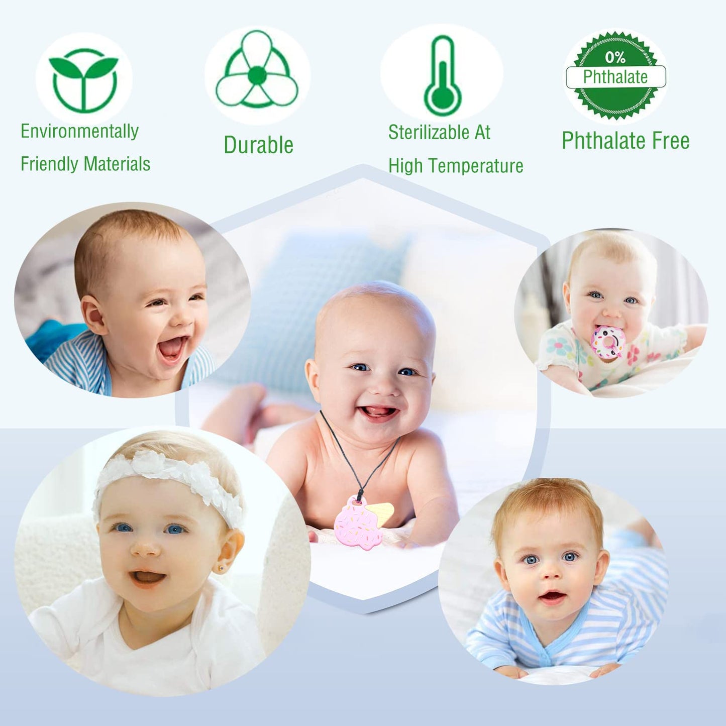 Chew Necklaces For Sensory Kids 5 Pcs Chewy Necklaces That Like Biting Or Have Autism-Perfectly Textured Chewelry Kid Girl Teether Chewing Toys-Chewy Toddler Chew Toys For Aggressive Chewers Kids