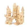 Garlictoys Wooden Castle Blocks Kit - 75 Pieces, Medieval Knights & Princesses, Beige, Model WC, Perfect for Kids Boys and Girls