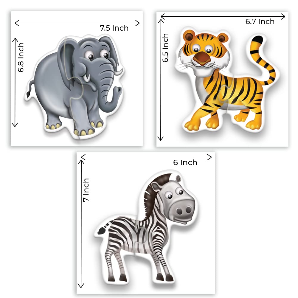 TOYKRAFTT Chunky Infant Floor Puzzle Toy, 2 Piece Puzzles for Kids Age of 2-3 Years, Educational Toys My First Jungle Animal Puz
