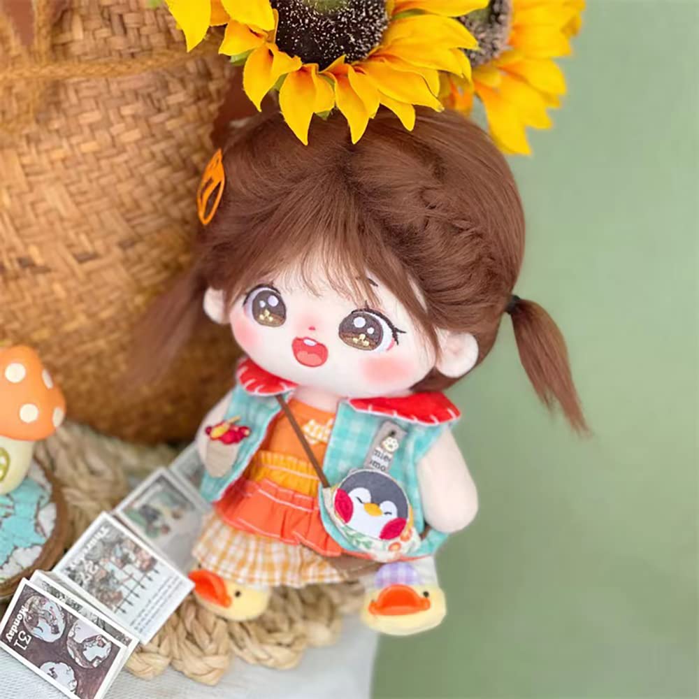 Niannyyhouse 20Cm Plush Doll Girl Humanoid Stuffed Body No Attribute 8'' Normal Body Wearable Clothing Dress Up Gifts (A-34-With
