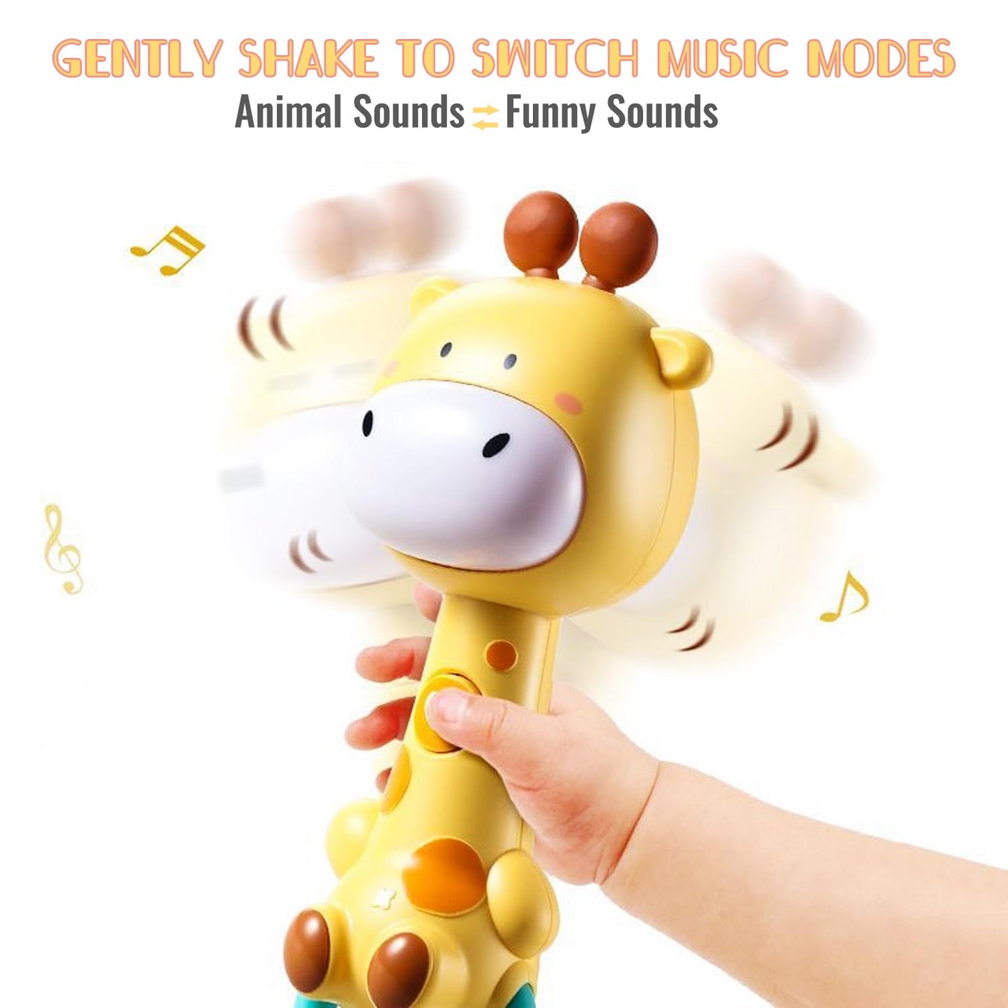 Whnkfb Baby Rattle Musical Toy, Light-Up Teething & Chew Sensory, Easter Basket Stuffer For Babies 6-12-18 Months, Bpa-Free Soft