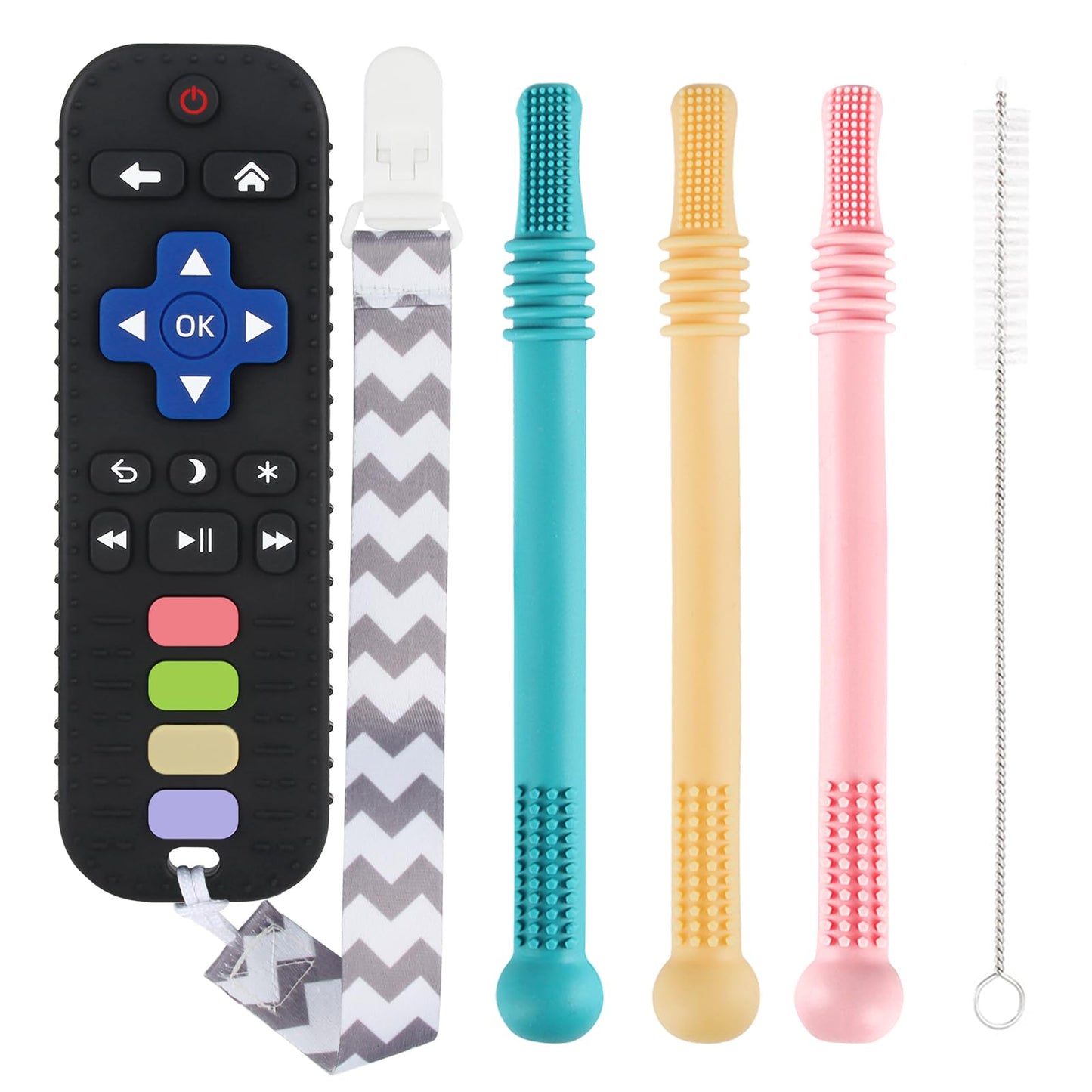 Teething Toys For Babies 0-6 6-12 12-18 Months Bpa Free Teething Sticks And Remote Teether For Babies Baby Sensory Chew Toys For