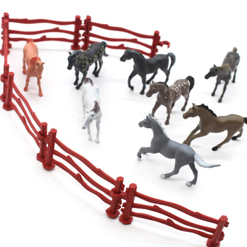 Smilersmile Animal Assorted Mini Plastic Figures Toy Set, Educational Party Cake Topper, Goody Bag Filler (8Pcs Horse)