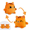 TeeTurtle Plushmates Reversible Plush Cat - Orange Tabby, 4.5 inch, Happy & Angry, Soft Plush Material, Model 5867-TY-PLA1