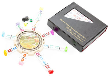 Bello Games Mexican Double Twelve Professional Numbered Dominoes Set With Hub, Trains & Chickens