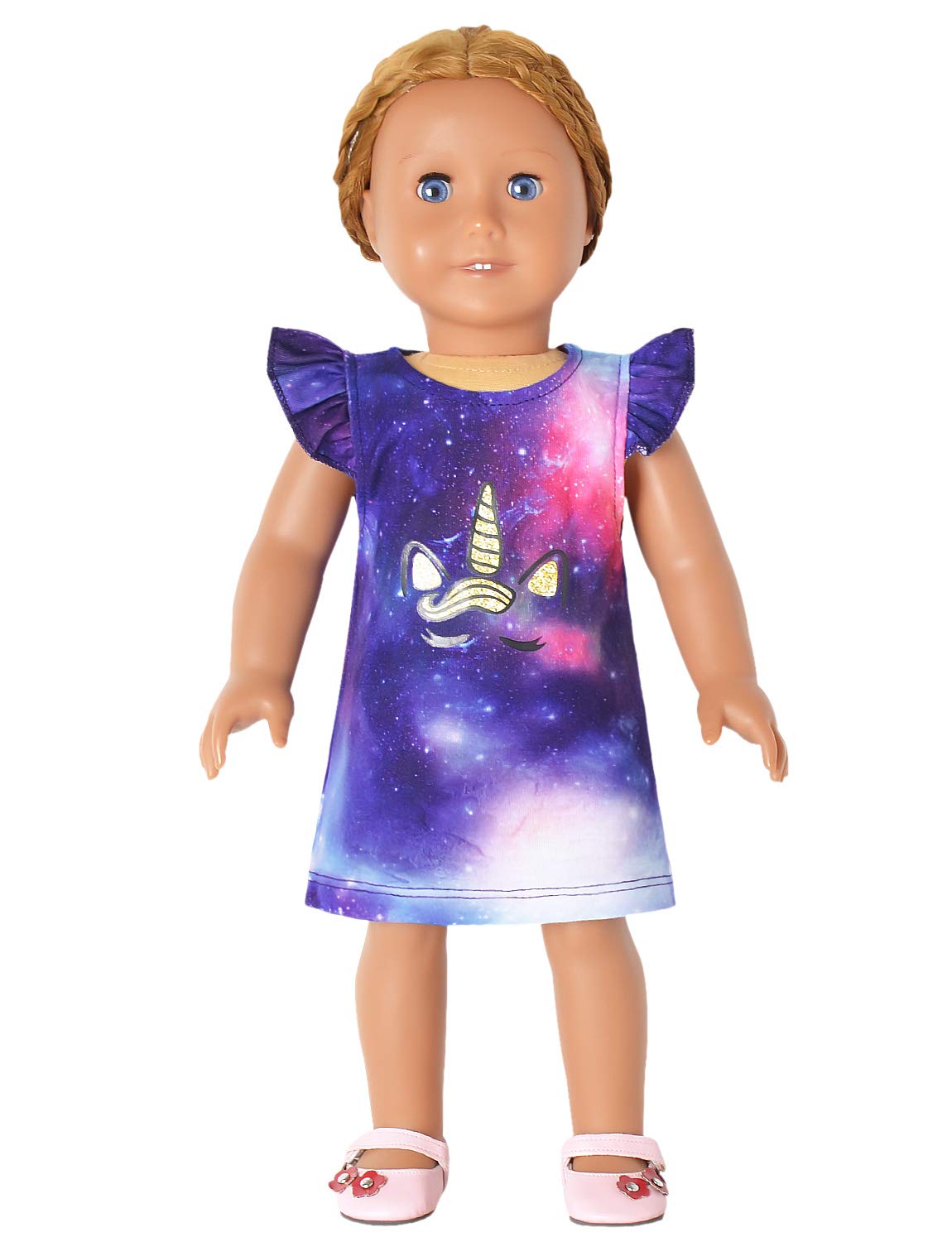 Matching American Girls&Dolls Nightgowns Unicorn Sleepwear Pajamas 18 Inch Doll Dress,Size 6 7