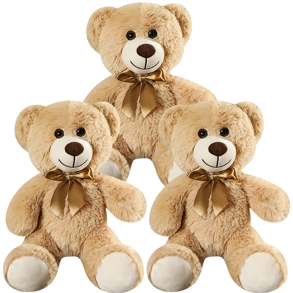 Shafish Plush Teddy Bear Cute Stuffed Animal Bear With Bow Plush Toys 13.8 Inches