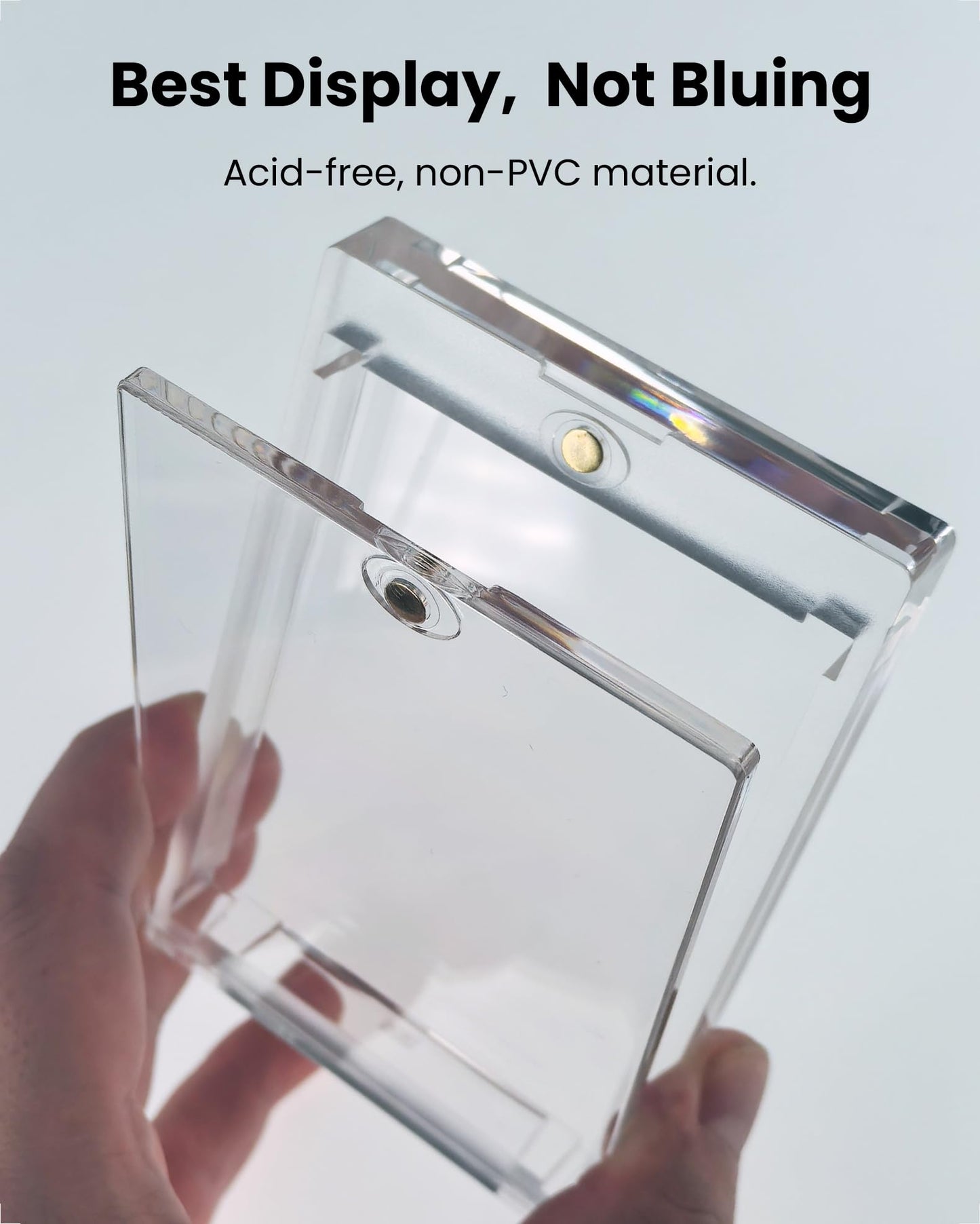 HYARUAT 360pt Magnetic Card Holders for Trading Cards - 5 Pack Clear One Touch Hard Cases with Stronger Magnet UV Protection