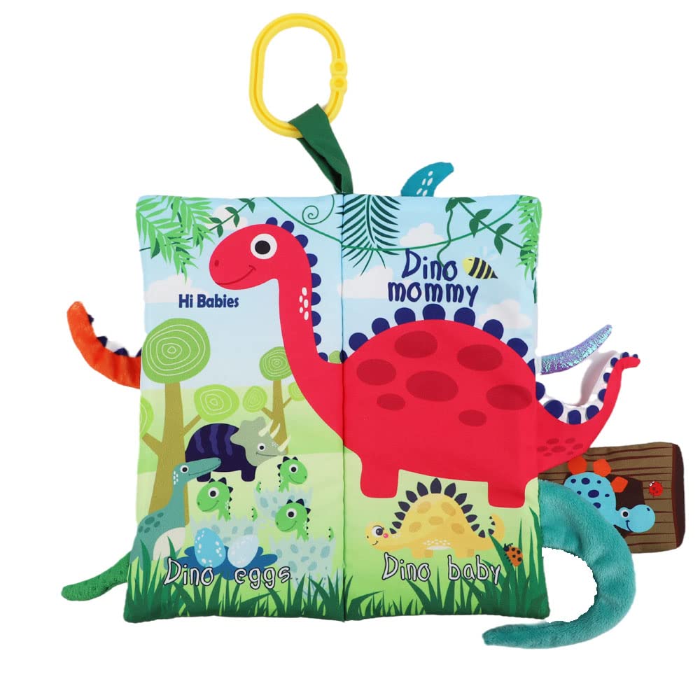 Dinosaur Baby Books 0-6 Months,Crinkle Cloth Books For Babies,Infant Tummy Time Toy Touch And Feel Toys 0-3-6-12-18 Months, Todd