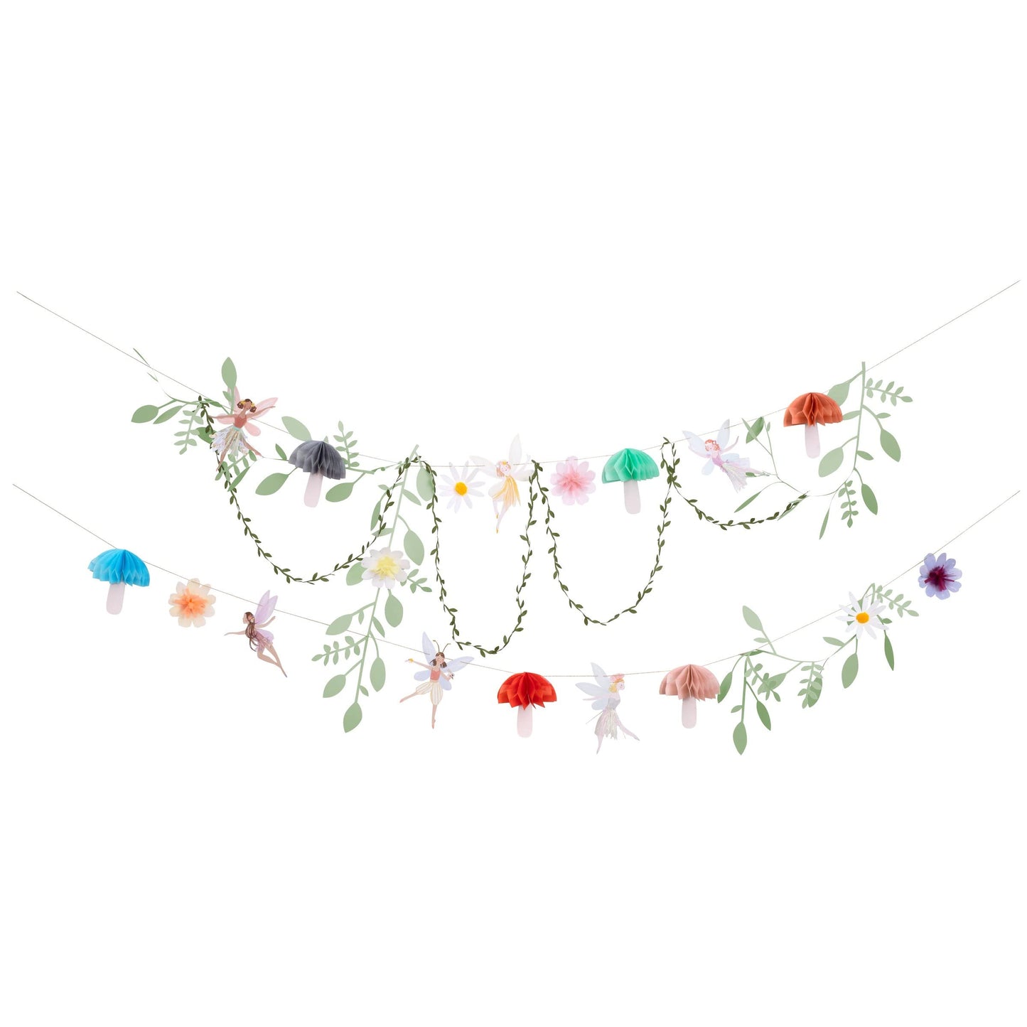 Meri Meri Fairy Garland - 10' Multicolored Paper Party Garland - Model 210628 for Fairy Party Decorations