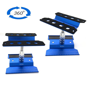 Nuofan RC Car Work Stand - Aluminum 360° Rotation Lift & Screw Tray for 1/8-1/16 Scale Trucks - Blue, Model Nuofan-A-51