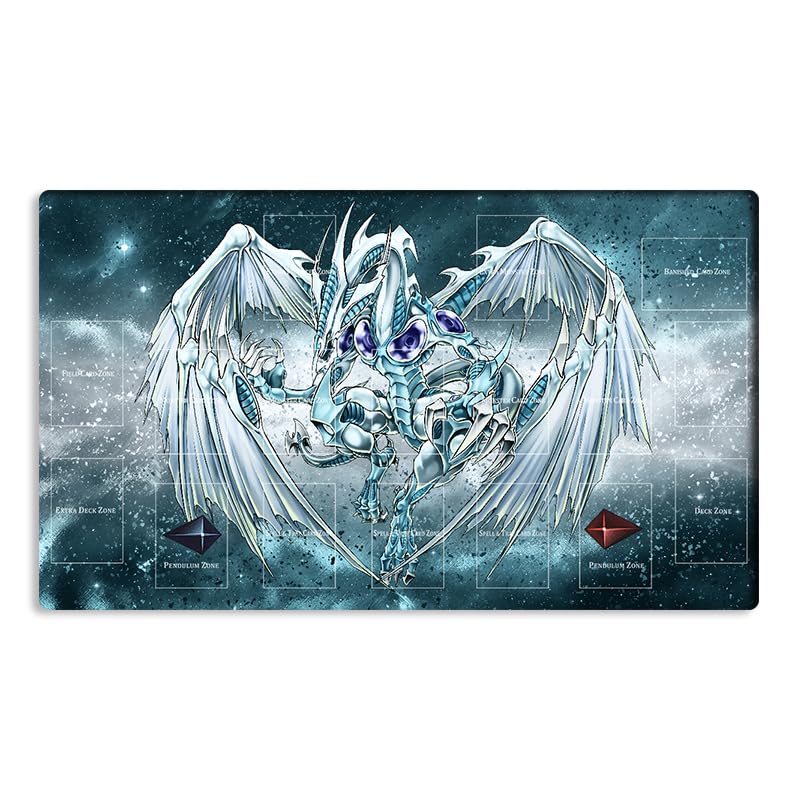 New Mlikemat Playmat Stardust Dragon TCG CCG OCG Trading Card Game Mat with Zones + Free Bag (ZD014-511-A)