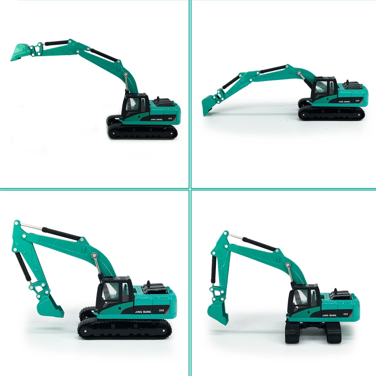Flatbed Truck Toy with Crawler Excavator Toy Tractor Semi Tow Truck Transport Trailer Metal Diecast Construction Vehicles 2 in 1
