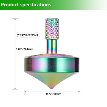CHEETOP Stainless Steel Spinning Top Precision Mini Desktop Gyroscope Kill Time Reduce Stress ADHD Toys Perfect Balance Gyro (Iridescent Style 1)