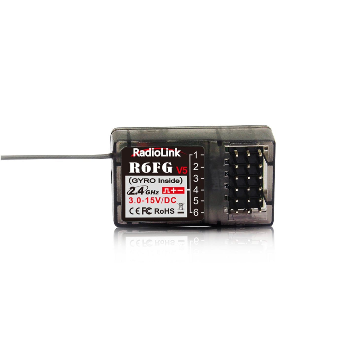 Radiolink R6FG 6 Channels 2.4GHz RC Receiver with Gyro, Surface Long Range Control RX for Vehicle Drifting/Crawler/Truck/Boat Wo