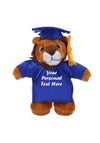 Plushland Plush Stuffed Animal Toys 12 Inches Present Gifts for Graduation Day Personalized Text Name or Your School Logo on Gown Best for Any Grad School Kids (Graduation Lion Blue Gown)