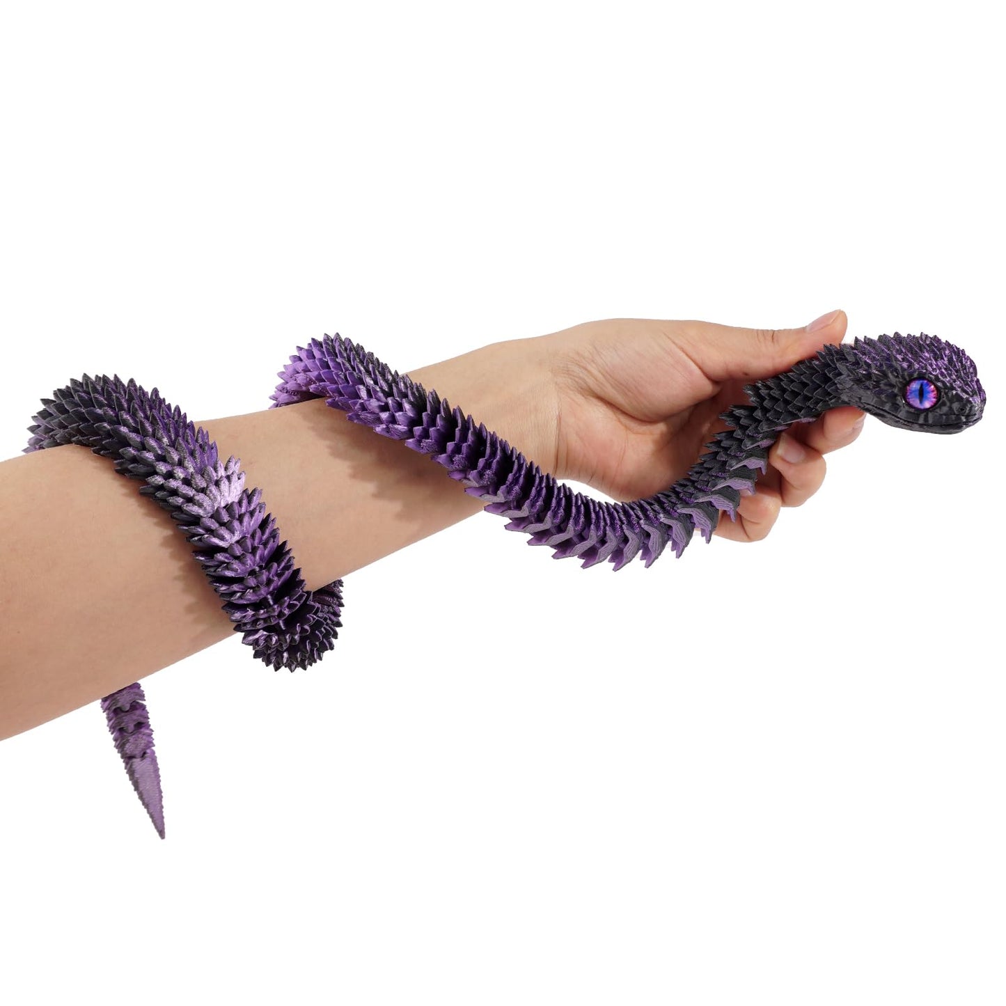 Nemoro 3D Printed Articulated Snake - 29.5'' Crystal-Like Movable Snake- Realistic Slithering Design, Collectible Articulated Mo