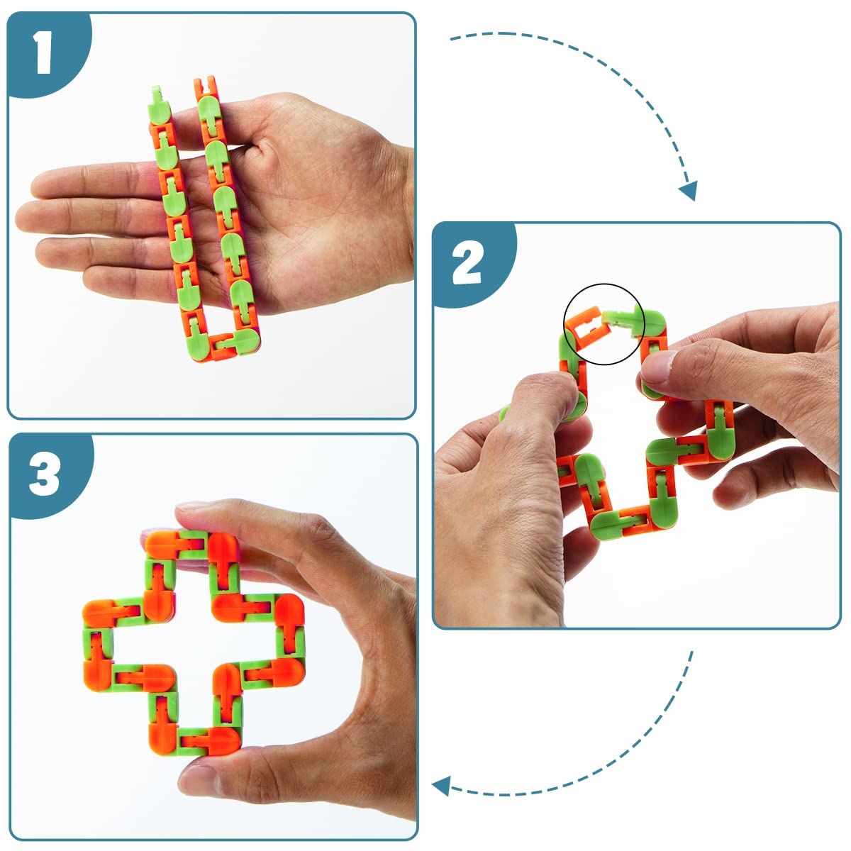 Joyin 28 Pack Wacky Tracks With Valentines Cards, Twist Track Fingers, Snake Puzzles Fidget Toys For Stress Relief, Gift Exchange, Holiday Birthday Party Favor Valentines Day Cards For Kids School