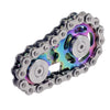 Bike Chain Gear Fidget Spinner Metal Sprocket Chain Fidget Toy Stress Anxiety Relief Fidget Toy Stainless Steel Durable Mechanics W/Smooth Bearings EDC Novelty Toy (Colorful)