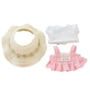 LYBHYQTII Doll Clothes for 17cm Dolls enhanced Handmade Cute Doll Dress 3 Piece Set Including a Weaving Hat Camisole Dress and White T-Shirt with High-End Dolls Accessories for Play & Display - Pink
