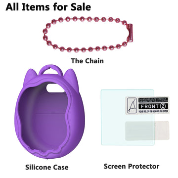 Xegimor Silicone Cover Case For Tamagotchi Uni Interactive Virtual Pet, Screen Protector For Tamagotchi Uni Pet Band Accessories
