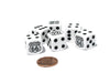 Set of 6 Route 66 16mm D6 Round Edged Koplow Dice - White with Black Pips