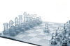 Gamie Premium Glass Chess Set, 12 Inch - Elegant Design - Durable Build - 32 Frosted And Clear Pieces - Felted Bottoms - Easy To Carry - Stable & Fully Functional For Chess Lovers