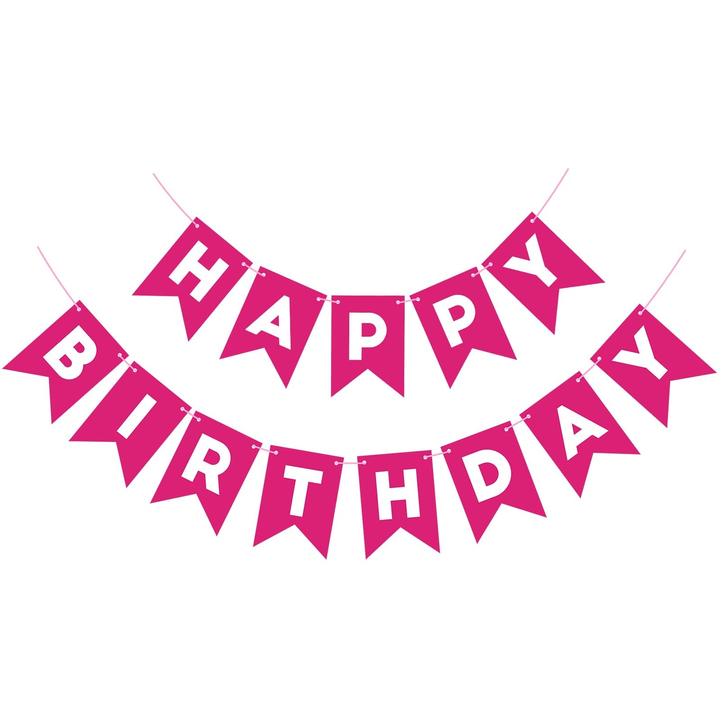 Hot Pink Happy Birthday Banner Birthday Sign For Backdrop Happy Birthday Decorations For Women Girls Kids Birthday Party Wall Door Garland Bunting Banner Hot Pink Party Supplies