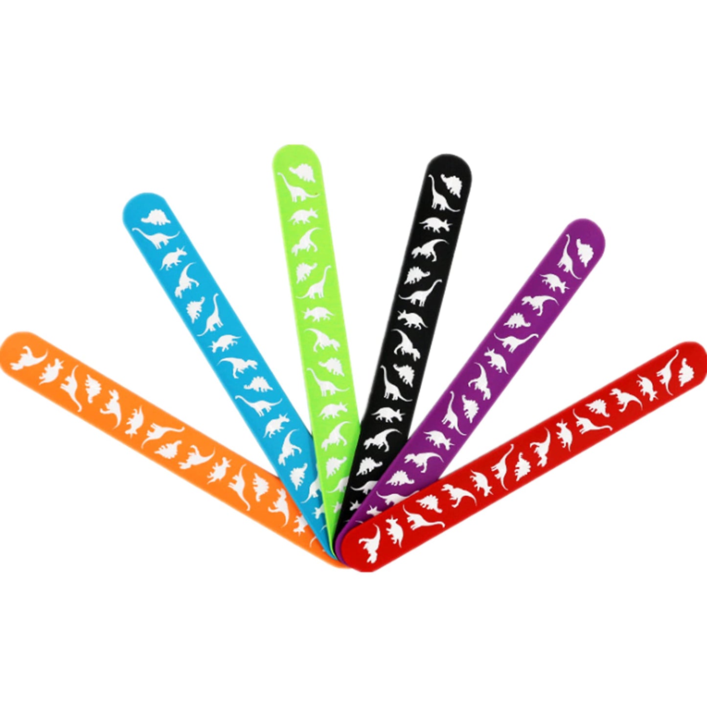 6pcs Cartoon Dragon Dinosaur Theme Party Slap Bracelets silicone Wristbands