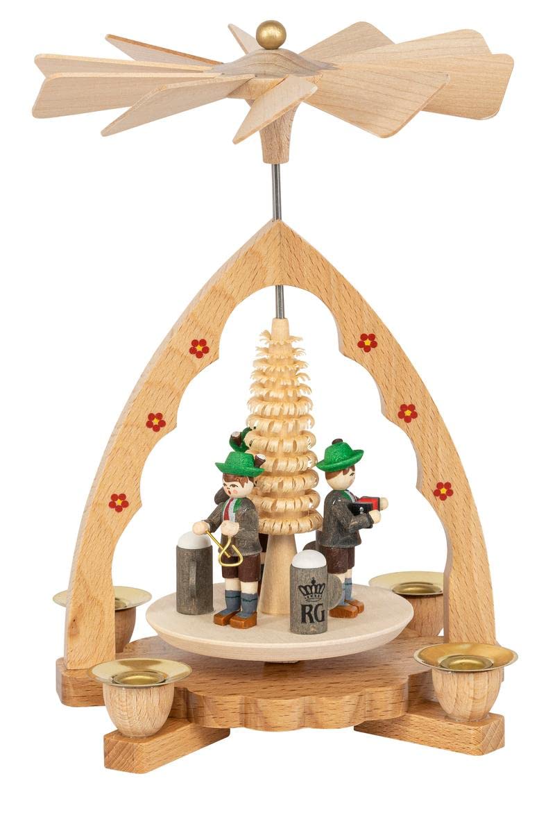 Alexander Taron Decorative Bavarians Pyramid - 7" H, Wood, Multicolor, Model 16375
