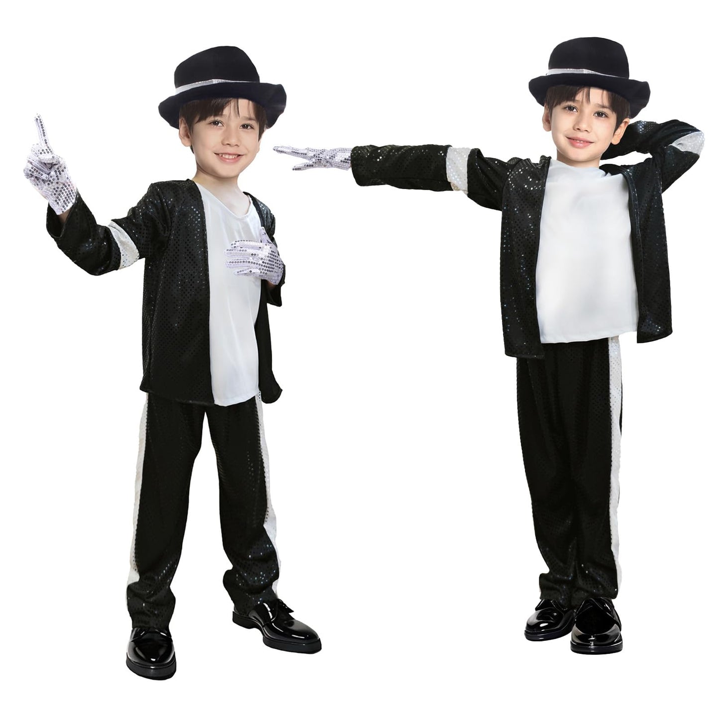 Actlati Kids Dance Star Costume Boys 80S 90S Pop Stage Halloween Cosplay Set For Hip Hop Disco Role Play Kits 4-9 Years