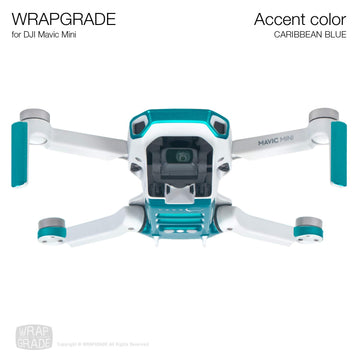 Wrapgrade Skin Compatible With Dji Mavic Mini | Accent Color (Caribbean Blue)
