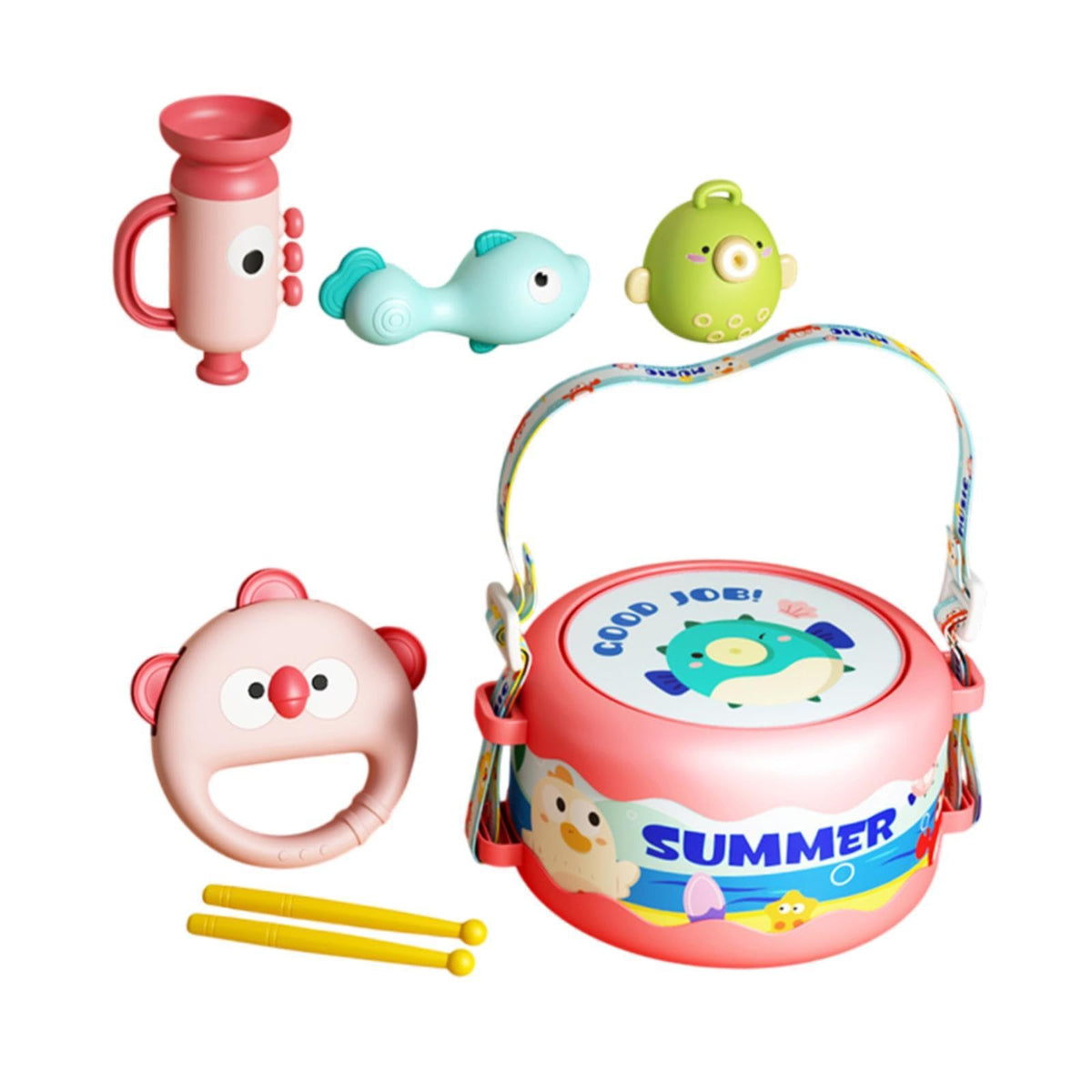MERISHOPP5X Musical Drum Toys Playing Sound Toys for 61218 Month Kids Birthday Gift Pink|Toys & Hobbies|Educational|Music & Ar