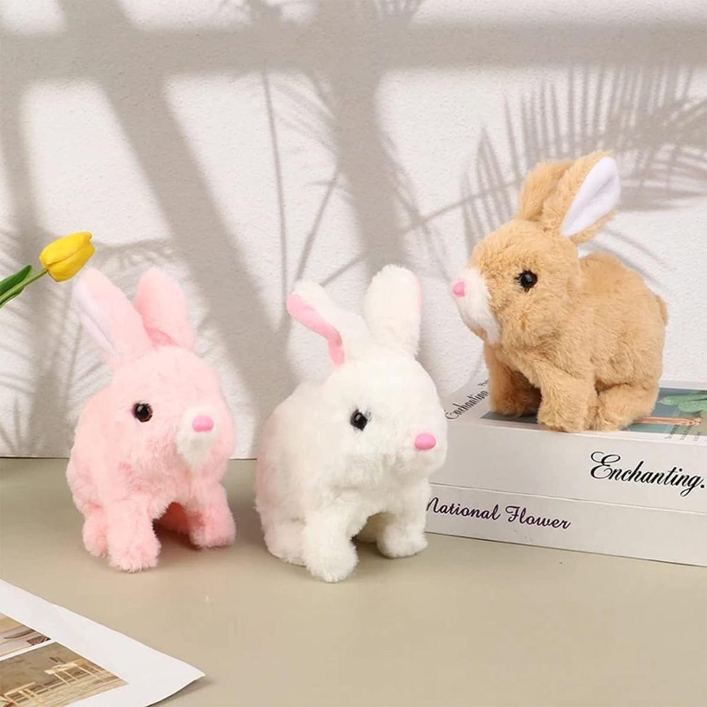 Podafu Easter My Realistic Bunny Toy, Bundy Realistic Bunny, Interactive Realistic Bunny - Jumping, Twitching And Shaking Ears,