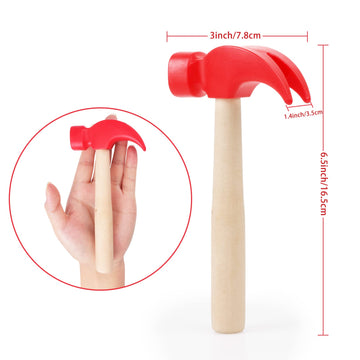 2 Pack Wooden Hammer Toys Simulation Hammers Maintenance Tools Educational Toys for Kids Birthday Party Games Supplies