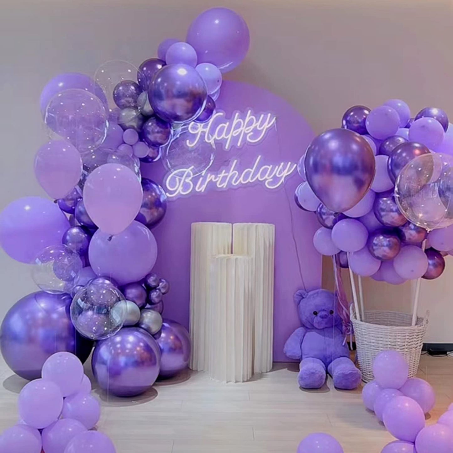 Kawkalsh 200Pcs 5 Inch Purple Balloons, Small Mini Latex Balloons For Party Birthday Baby Shower Anniversary Festival Arch Garla